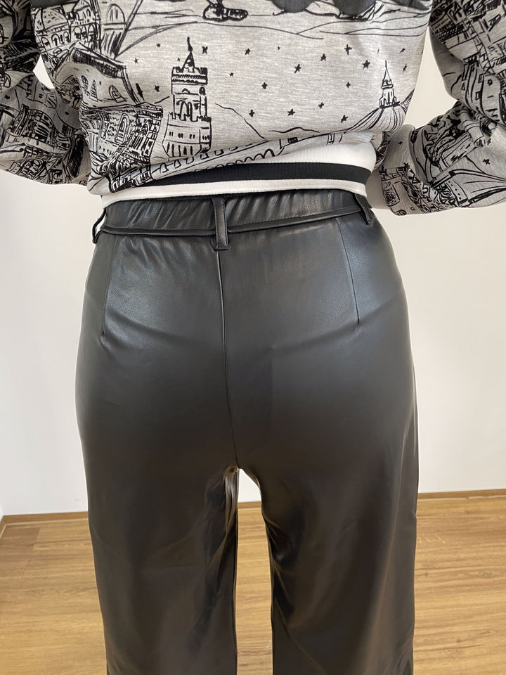 Lederlook broek 7/8 - Vera Meyer