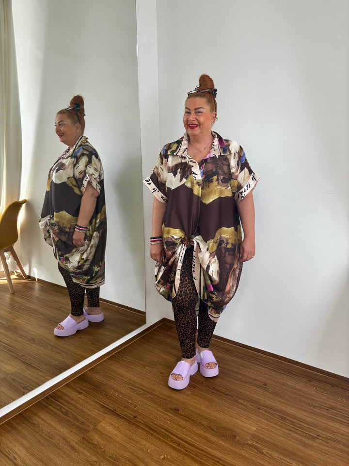 Blousejurk met artistieke afdruk - Vera Meyer