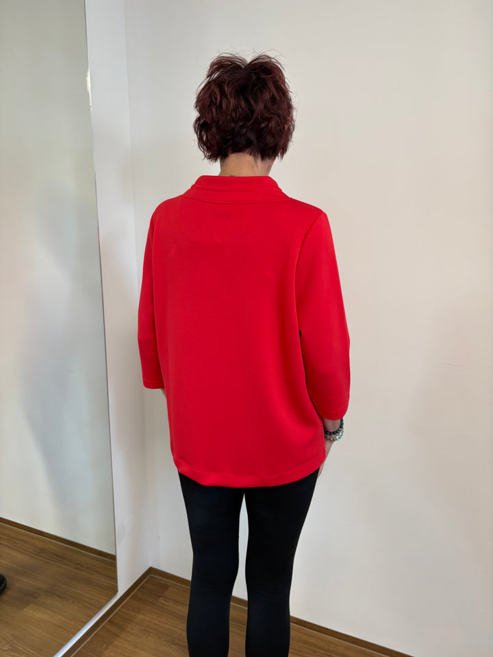 Sweatshirt mit kleinem Kragen