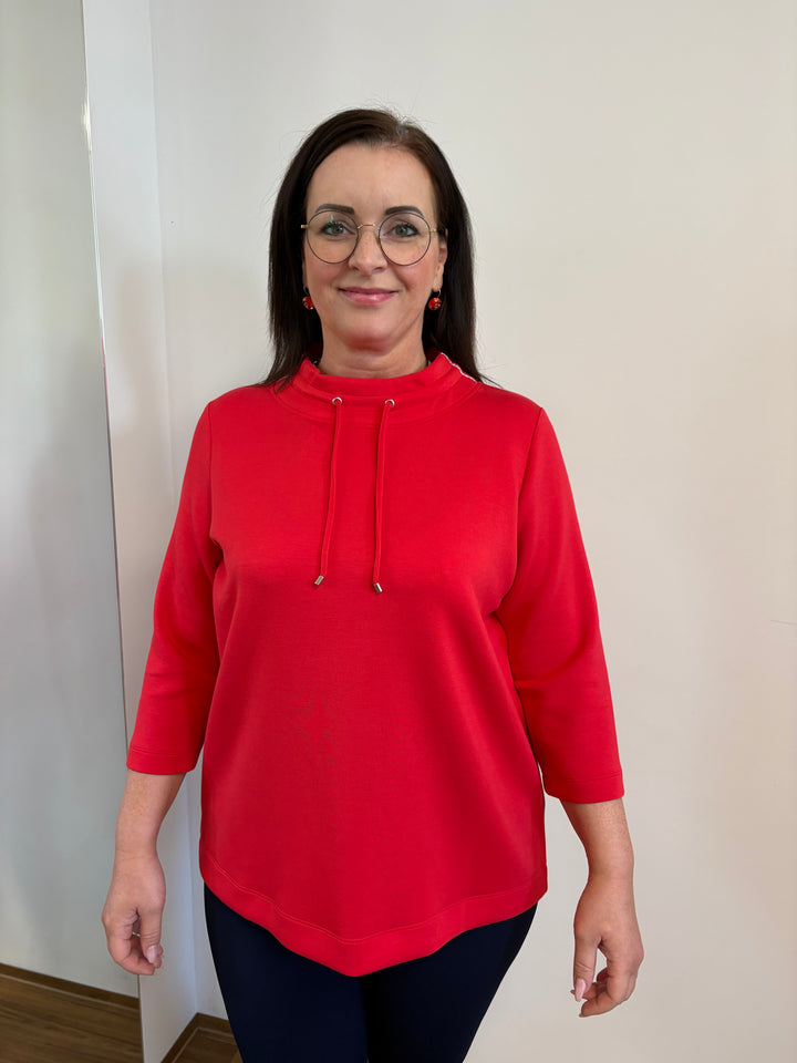 Sweatshirt mit kleinem Kragen