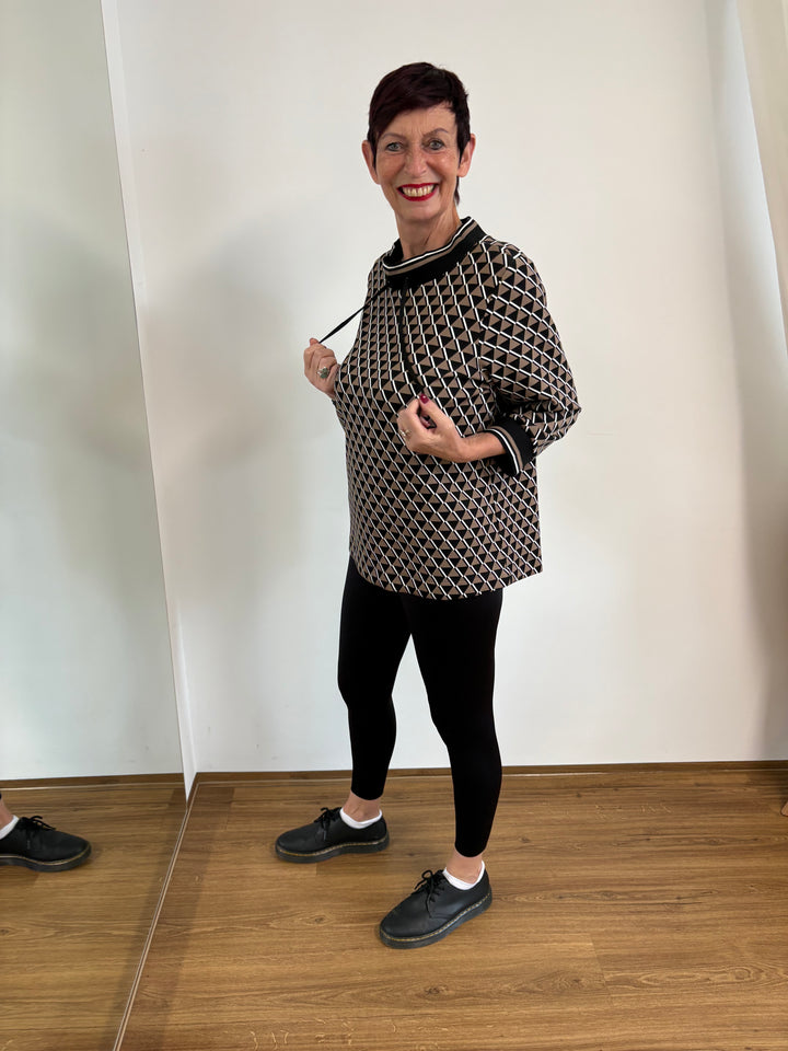 Muster Sweatshirt mit Stehkragen - Vera Meyer