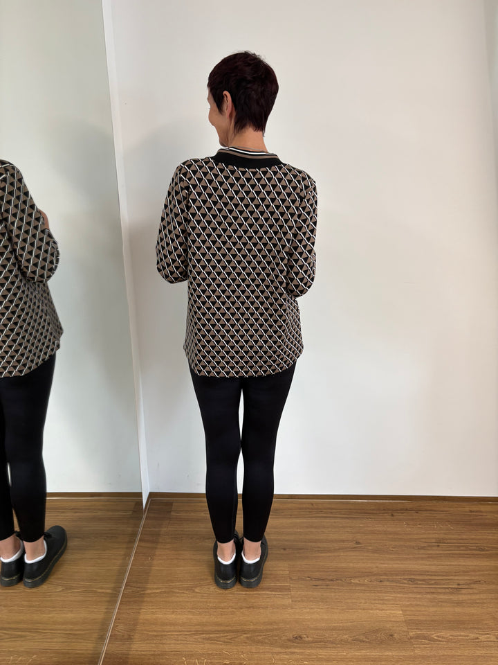 Muster Sweatshirt mit Stehkragen - Vera Meyer
