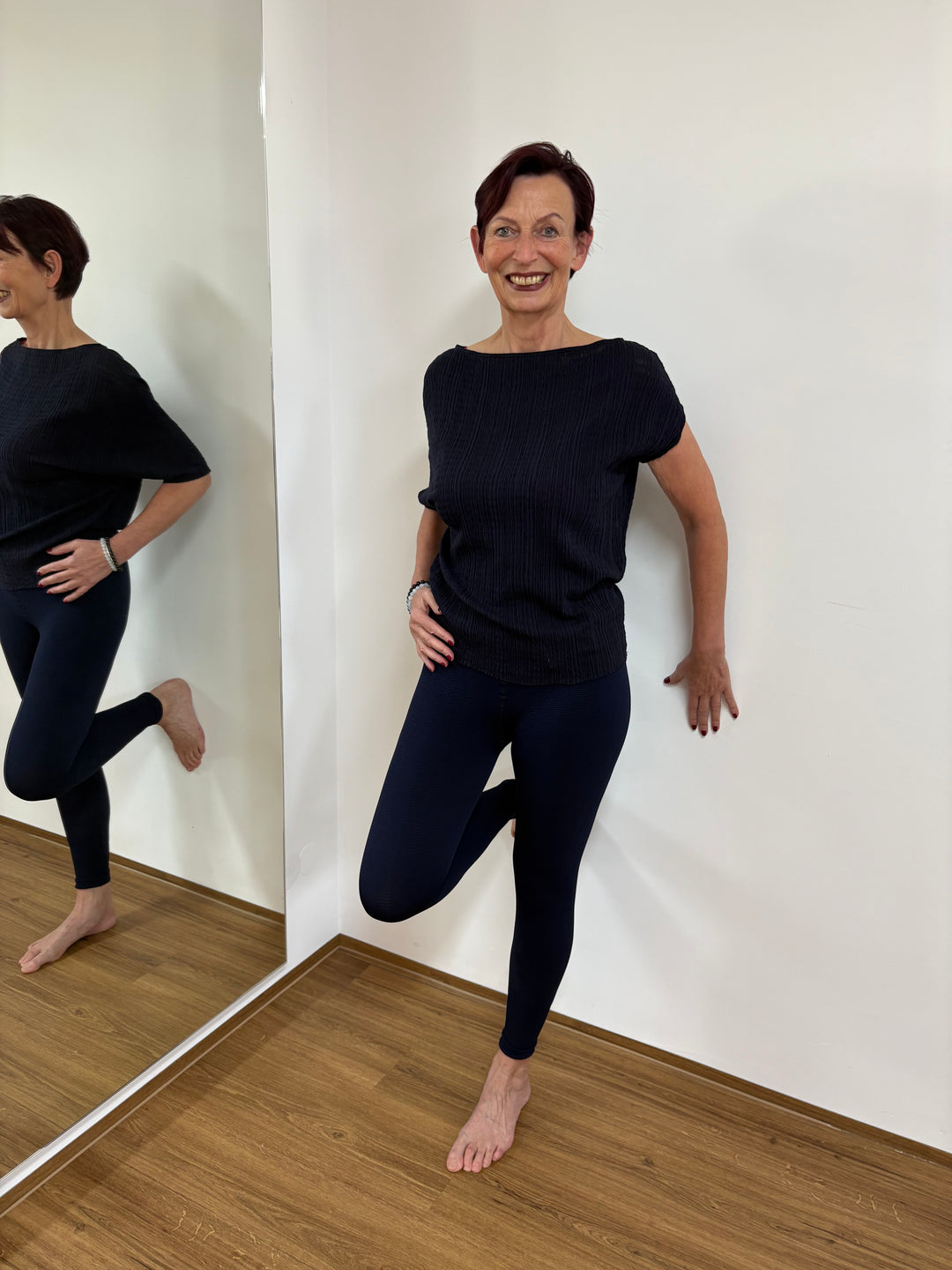 Silber Welle Curvy Kompressions Leggings 55-150KG Gewicht Klasse 1